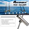 AMYSPORTS Stainless Steel Trolling Rod Holder Clamp Side Mount Fishing Pole Holders Adjustable Kayak Rail Rods Supporters Boat Sailboat for Boating 4Pcs view 2
