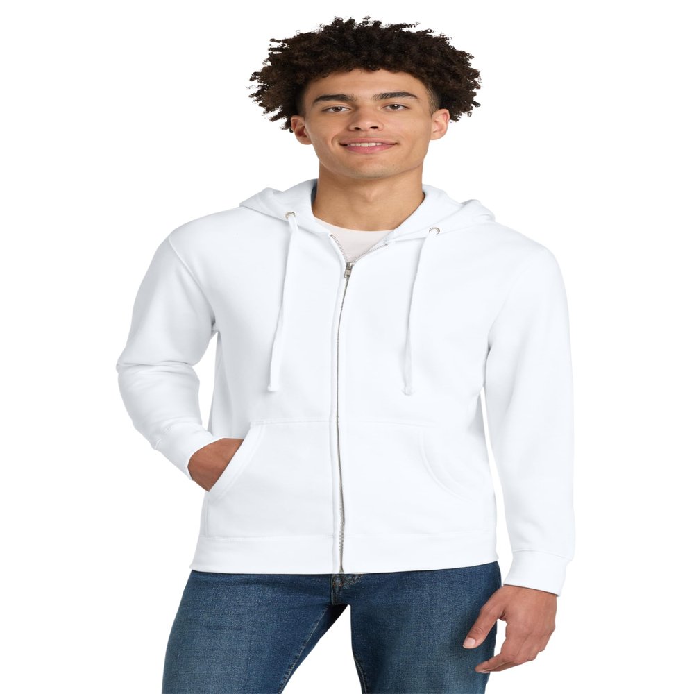 District V.I.T.Fleece Full-Zip Hoodie DT6102, White, 3X-Large