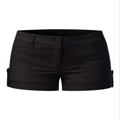 MixMatchy Women's Casual Body Enhancing Comfort Cuffed Shorts with Pockets Black L