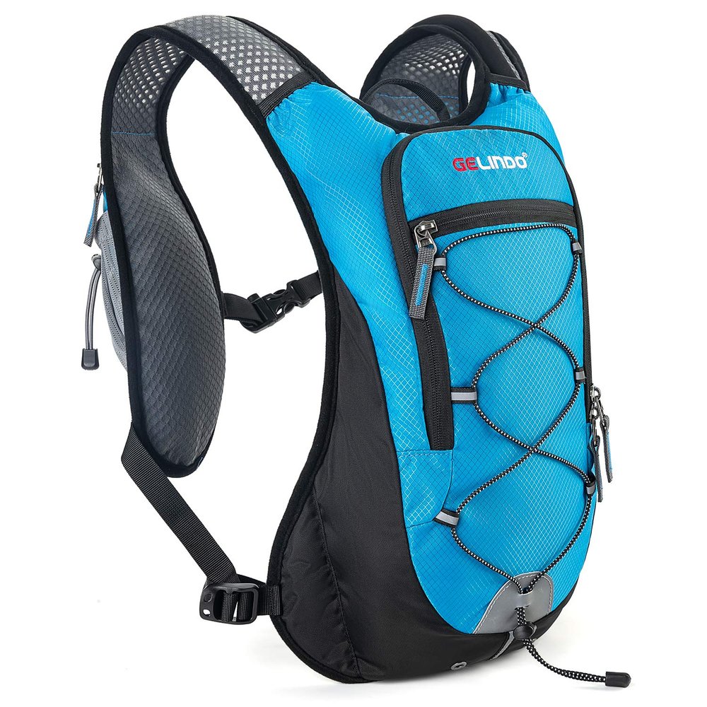 Gelindo Running Hydration Vest with 2L Hydration Bladder, Insulated Cycling Hydration Pack, Outdoor Running Backpack for Men Women Sky Blue
