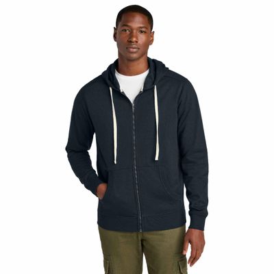District Re-Fleece Full-Zip Hoodie for Men & Women, 100% Recycled Fabric 4XL True Navy