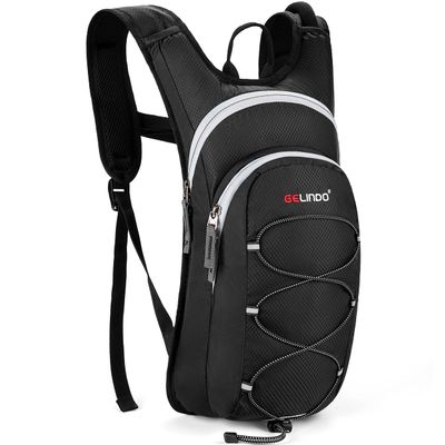 Gelindo Water Backpack Hiking Hydration Pack, Insulated Hydration Backpacks with 2L BPA Free Water Bladder for Men, Women, for Running, Cycling, Camping, Walking and Outdoor-Black