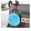 6 Pieces Pom Pom Keychain Soft Artificial Fur Ball Keychain Fluffy Accessories Car Bag Charm Puff Plush Ball Keyring Faux Rabbit Fur Cute Pompoms Ball Keyring for Girls Women (Mix Colors) view 2