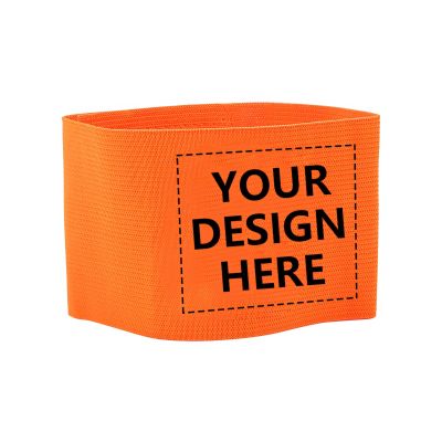 TopTie 50 PCS Personalized Soccer Football Captain Armband, Custom Reflective Wristband for Runners-Neonorange-2 3/4" x 12 3/5"