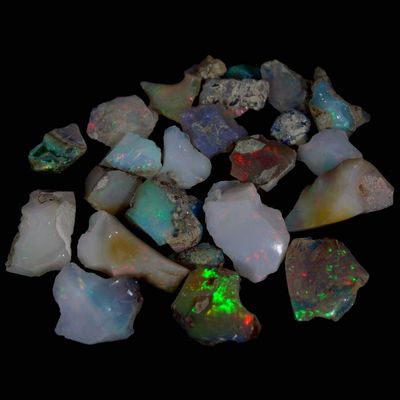 GovindStore 5pcs, 35 carats Natural Raw White Opal Stone, Crystals Gemstone, DIY Jewelry Making, Ethiopian Opal Rock, Chakra Healing, Energy, DIY Gifts, October Birthstone, 10-20mm 2056