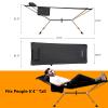 KingCamp Hammock with Stand, Portable Folding Large Oversized XL Heavy Duty Ultralight Lay Flat Sleeping Camping Cot with Carry Bag for Adult Outside Outdoor Backpacking Travel Patio Backyard, Black view 2