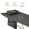KingCamp Hammock with Stand, Portable Folding Large Oversized XL Heavy Duty Ultralight Lay Flat Sleeping Camping Cot with Carry Bag for Adult Outside Outdoor Backpacking Travel Patio Backyard, Black view 4