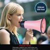 MyMealivos Portable Megaphone Bullhorn 20 Watt Power Megaphone Speaker Voice and Siren/Alarm Modes with Volume Control and Strap (Pink) view 4