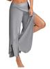 Andongnywell Women's Palazzo Wide Leg Split Pants Casual Beach Flowy Wrap Pants Yoga Sweatpants Trousers (Light Gray,X-Large) view 1