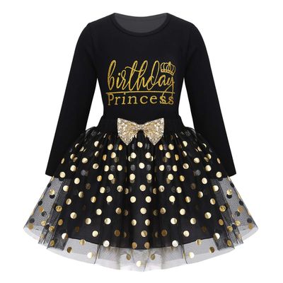 Hansber Girls 2 Pcs Shiny Birthday Princess Outfit Racer Back Top with Tutu Skirts Party Dress-up Long Black 2-3