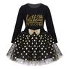 Hansber Girls 2 Pcs Shiny Birthday Princess Outfit Racer Back Top with Tutu Skirts Party Dress-up Long Black 2-3 view 1