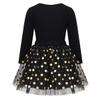 Hansber Girls 2 Pcs Shiny Birthday Princess Outfit Racer Back Top with Tutu Skirts Party Dress-up Long Black 2-3 view 2