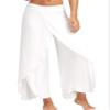 Andongnywell Slit Leg Palazzo Pant for Women Flowy Yoga Sweatpants Loose Pants Wide Leg Lounge Joggers Trousers (White,XXX-Large) view 1