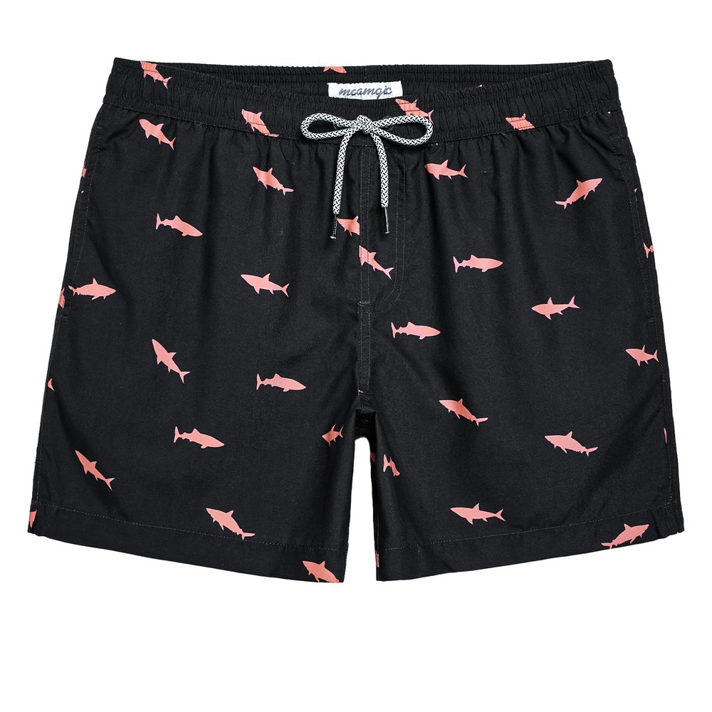 maamgic Mens Swim Trunks 5 Inch with Mesh Lining, Quick Dry Mens Bathing Suit, Swim Shorts for Swimming and Beach, Medium