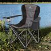 ALPHA CAMP Folding Camping Chair Oversized Heavy Duty Padded Outdoor Chair with Cup Holder Storage and Cooler Bag, 450 LBS Weight Capacity, Thicken 600D Oxford, Black view 2