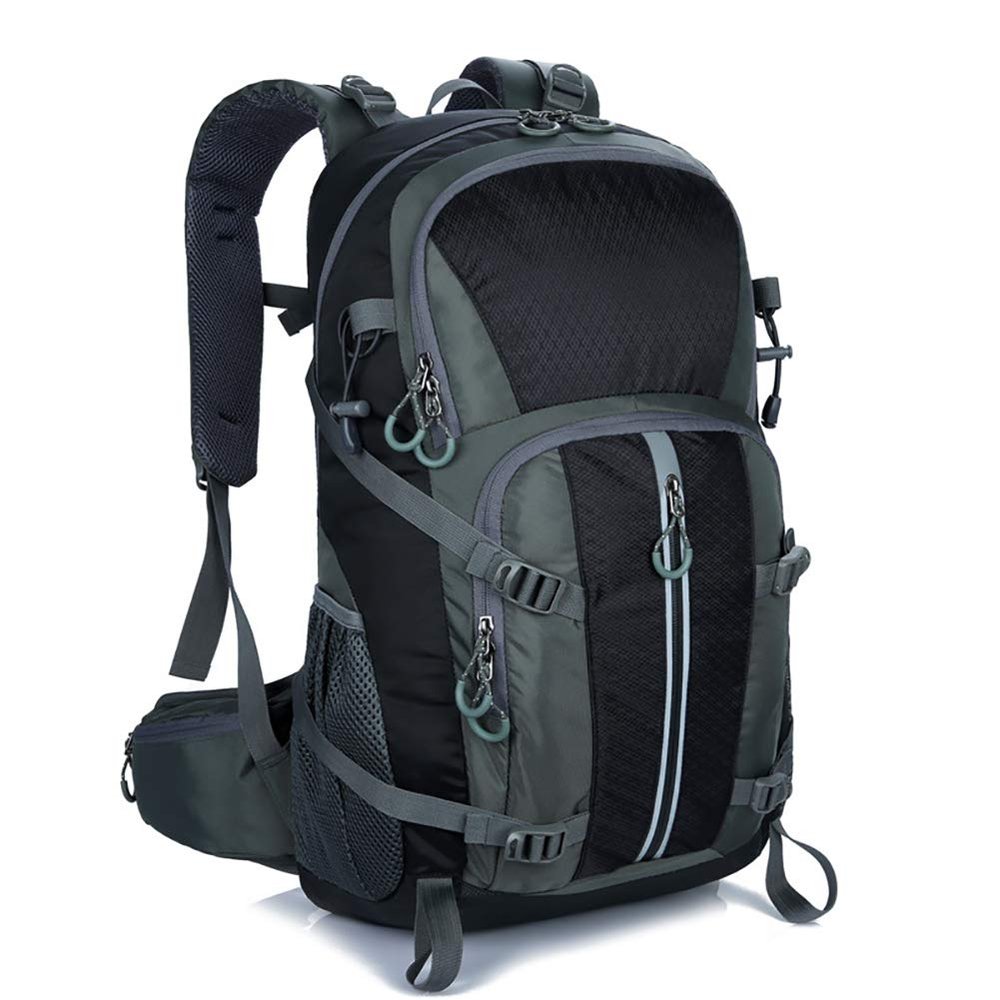 Garloben 40L Hiking Backpack, Waterproof Men Women Outdoor Travel Backpack for Trekking, Camping, Walking with Rain Cover (Black)