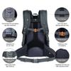 Garloben 40L Hiking Backpack, Waterproof Men Women Outdoor Travel Backpack for Trekking, Camping, Walking with Rain Cover (Black) view 4