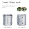 iBasingo 450ml Titanium Mug with Lid Tea Coffee Water Cup Outdoor Camping Pot Ultra-light Portable Hiking Backpacking Cooking Kit Picnic Tableware Drinkware with Foldable Handle Ti3026D view 3