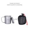 usharedo Titanium Cup Portable Camping Picnic Water Cup with Lid Outdoor Ultralight Camping Drinking Cup Mug Picnic Cutlery Cookware (Ti15141A/U) view 4