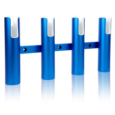 Xinkunmarine Aluminium Fishing Rod Holders for Boat, Wall-Mounted Fishing Pole Roof Rod Rack,Surf Fishing Rod Holder for Truck, Boats & Yacht (4 Tubes Blue)