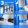 Xinkunmarine Aluminium Fishing Rod Holders for Boat, Wall-Mounted Fishing Pole Roof Rod Rack,Surf Fishing Rod Holder for Truck, Boats & Yacht (4 Tubes Blue) view 4