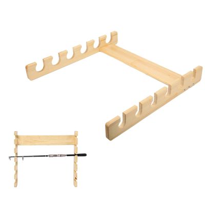 Alomejor Fishing Rod Rack Fishing Rod Holder Fishing Pole Bracket Wall?Mounted 6 Position Fishing Pole Stand