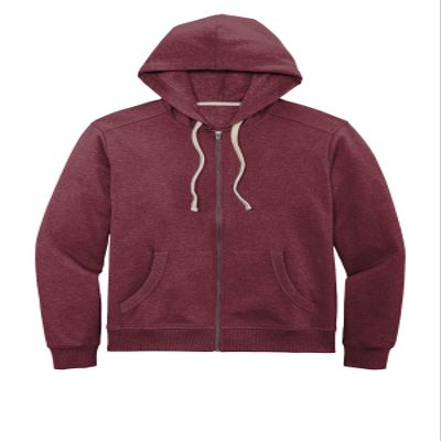District Re-Fleece Full-Zip Hoodie, Maroon Heather, S