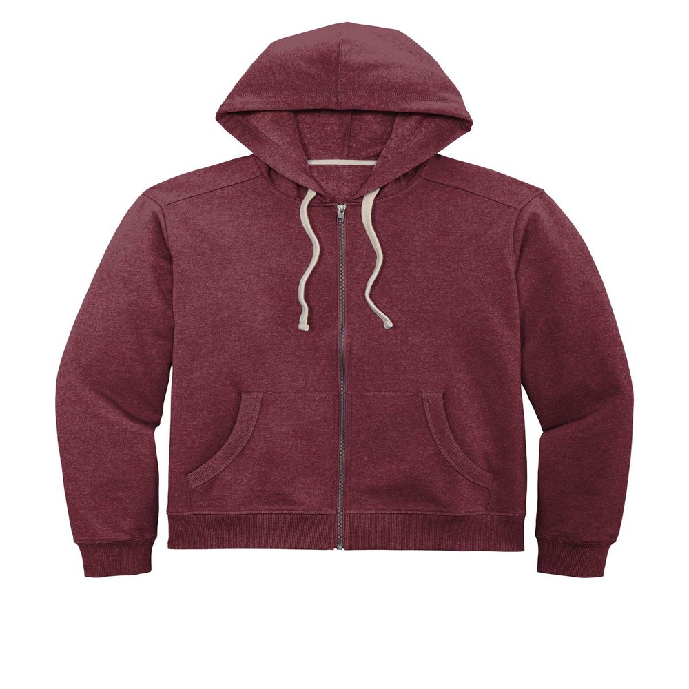 District Re-Fleece Full-Zip Hoodie, Maroon Heather, S