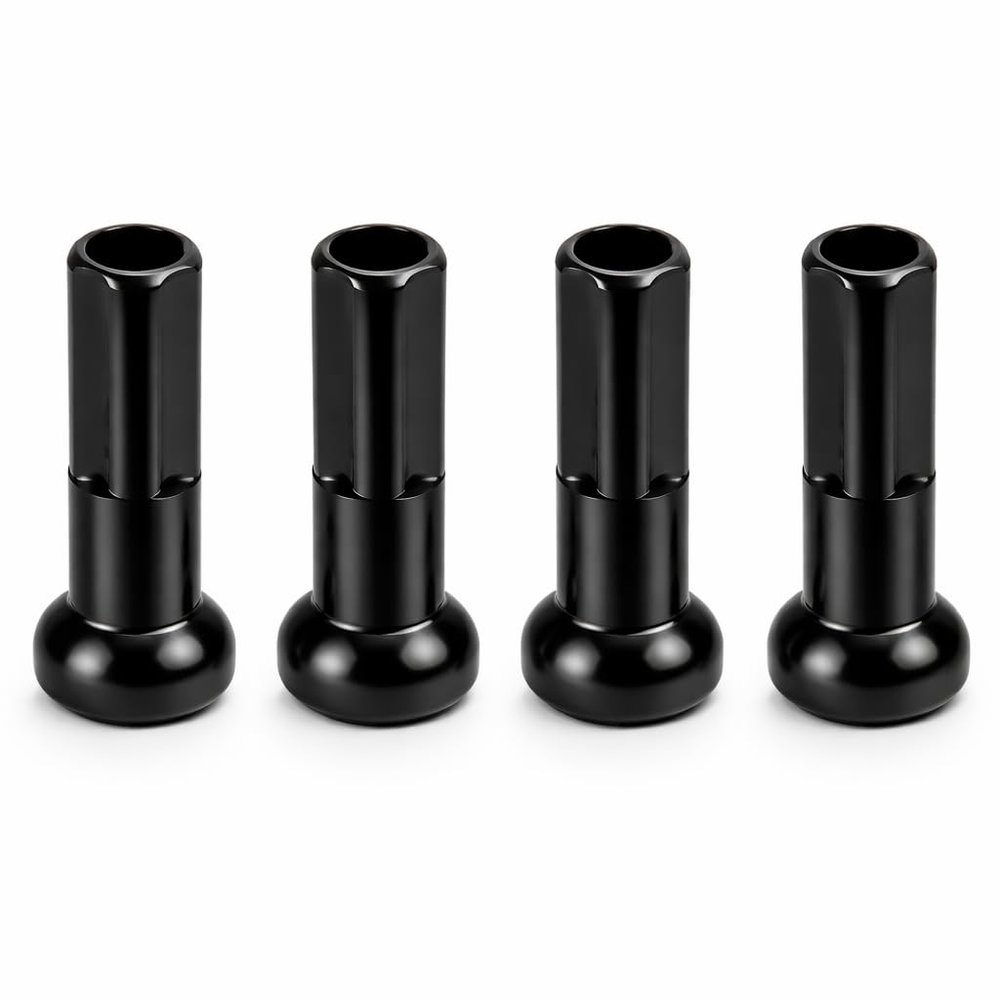 Aluminum Alloy Spoke Nipples, and Stylish Aluminum Alloy Spoke Nipples for Bicycles,Wheel Spoke End Tips,14x6mm Black end Tips for 100pc Set,for Mountain Bikes,Road Bikes,ci