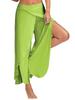 Andongnywell Women's Palazzo Wide Leg Split Pants Casual Beach Flowy Wrap Pants Yoga Sweatpants Trousers (Light Green,X-Large) view 1