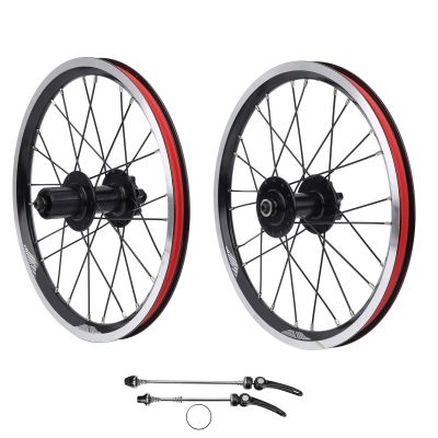 16 inch wheel, mountain wheel set 305 disc brake 11-speed 6-nail bearing Compatible with V-brake(black)