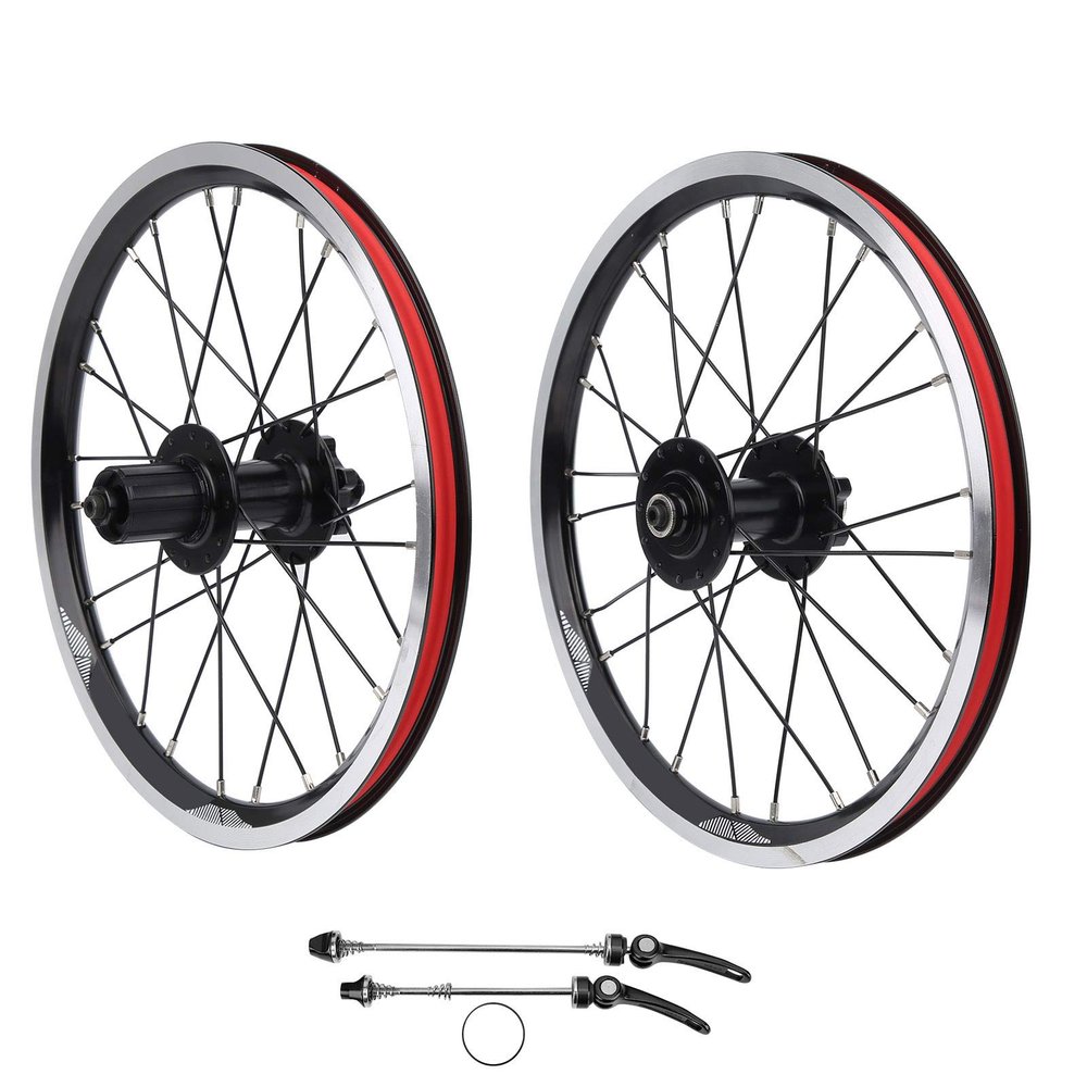 16 inch wheel, mountain wheel set 305 disc brake 11-speed 6-nail bearing Compatible with V-brake(black)