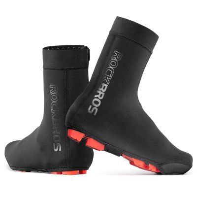 ROCKBROS Cycling Shoe Covers Warm Bike Shoe Cover Warmer Water Resistant Windproof Bicycle Overshoes for Mountain Road Bike Shoes XL Black