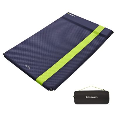 FUNDANGO Double Self Inflating Sleeping Pad for Camping Sleeping Mat with Built-in Pillow, Portable Lightweight Large Inflatable Foam Air Mattress 2 Person for Backpacking, Tent, Car,Travel, Outdoor