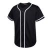 EALER BJ80 Series Mens Baseball Jersey Button Down Shirts Short Sleeve Hipster Hip Hop Sports Uniforms Black view 1