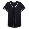 EALER BJ80 Series Mens Baseball Jersey Button Down Shirts Short Sleeve Hipster Hip Hop Sports Uniforms Black view 3