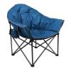 ALPHA CAMP Heavy-Duty Oversize Camping Chair Round Moon Saucer Chair Padded Folding Chair with Cup Holder and Carry Bag (Dark Blue) view 1