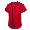 EALER BJ80 Series Mens Baseball Jersey Button Down Shirts Short Sleeve Hipster Hip Hop Sports Uniforms Red view 1