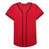 EALER BJ80 Series Mens Baseball Jersey Button Down Shirts Short Sleeve Hipster Hip Hop Sports Uniforms Red view 3