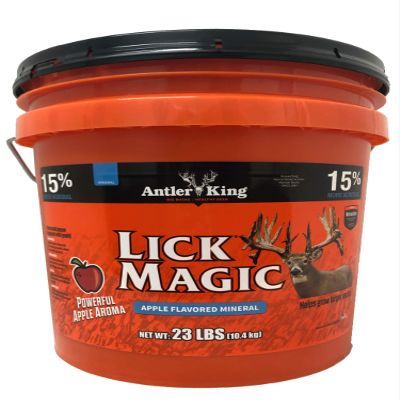 Antler King Lick Magic Apple Flavored Deer Mineral for Antler Growth and Body Mass, 23 lb Bucket