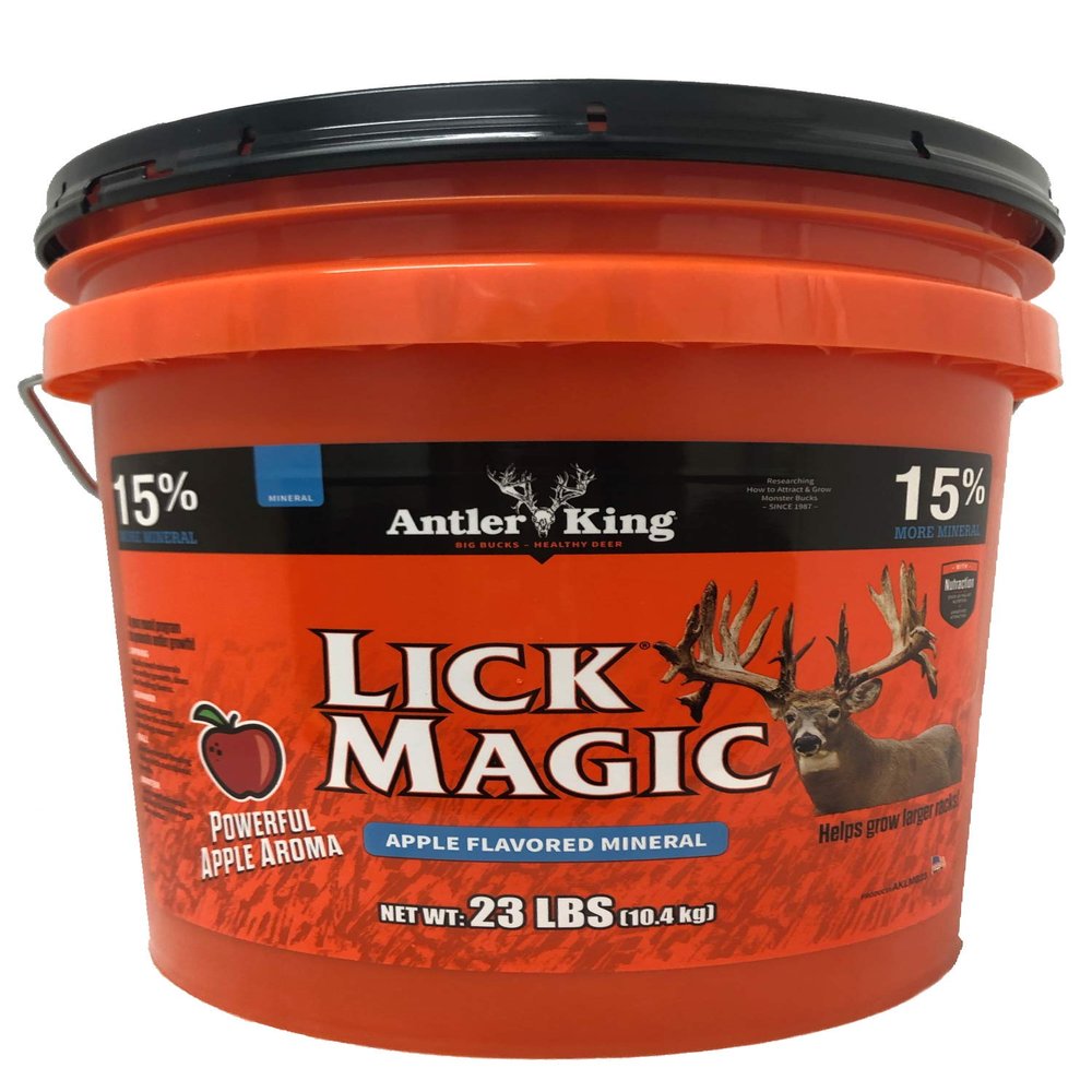 Antler King Lick Magic Apple Flavored Deer Mineral for Antler Growth and Body Mass, 23 lb Bucket