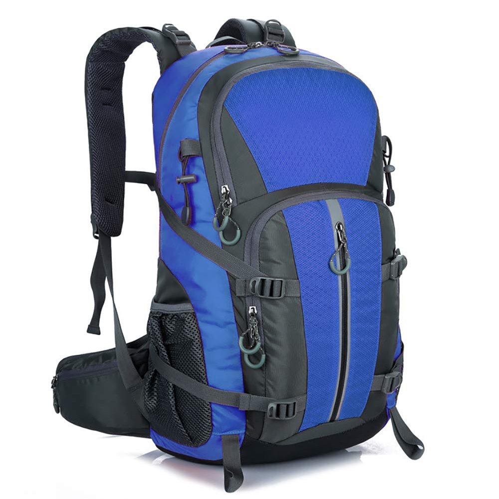 Garloben 40L Hiking Backpack, Waterproof Men Women Outdoor Travel Backpack for Trekking, Camping, Walking with Rain Cover (Blue)
