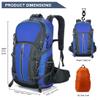 Garloben 40L Hiking Backpack, Waterproof Men Women Outdoor Travel Backpack for Trekking, Camping, Walking with Rain Cover (Blue) view 2