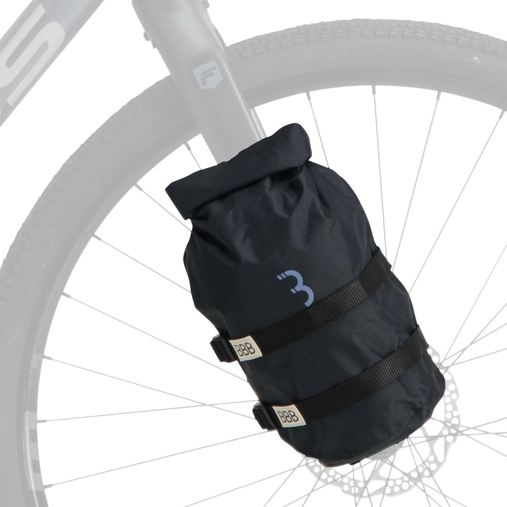 BBB Cycling StackPack Waterproof Dry Bag Bikepacking Dry Roll Top Closure Lightweight Carrying Rack Included BSB-145,Black