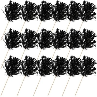 Fun Express Metallic Black Spirit Pom-Poms  Shiny and Vibrant Pom-Poms for Cheerleading Sports Events Parades School Spirit and Team Rallies Durable Material  24 Pieces