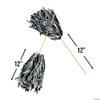 Fun Express 2-Tone Black & White Cheer Pom-Poms - 24 Pack for Sports, Homecoming, Team Events, Dance, Parties, & More | Shakers for Cheerleaders view 2