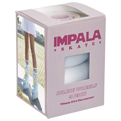 Impala Skates Replacement Inline Wheels 4pk SkyBlueYellow 70mm