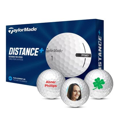 Taylormade Distance + Custom Golf Balls | Add Photo, Logo, or Text (Set of 12)