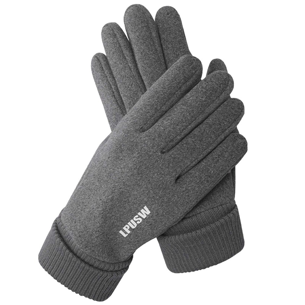 FUFU Gloves Winter Gloves Touch Screen Warm Knit Gloves Elastic Cuff Anti-Slip Rubber Design Warm Gloves (Color : B)