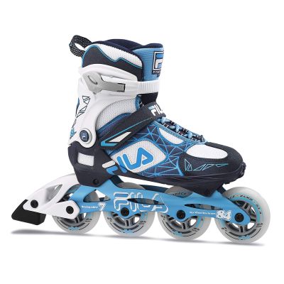 FILA Legacy Pro 84 Fitness Inline Skates for Women - Airflow Technology, 84mm Wheels, ABEC 7 Bearings, High Cuff Support - White/Blue, Women 7